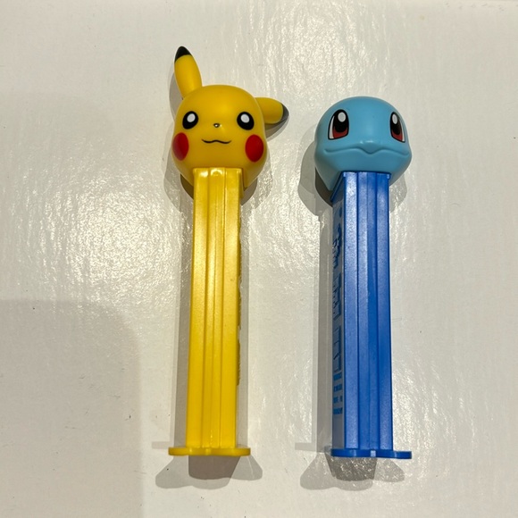 Pokemon PEZ Dispenser Pikachu Squirtle Collection of 2 - Picture 1 of 1